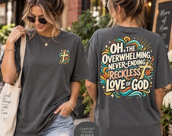 Reckless Love of God Shirt, Christian Comfort Colors Tee, Retro Faith Shirt for Women