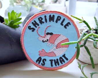 Shrimple As That! Shrimp Iron-On or Sew-on fabric patch