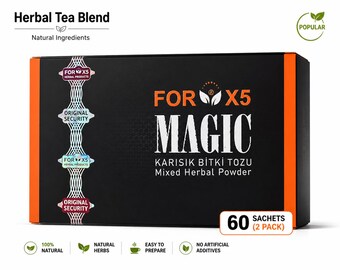 Herbal Tea Blend 2 Pack 30 Sachets – Natural Kräutermischung, Herbal Drink Mix, X5 Magic Milk Tea, Daily Herbal Tea