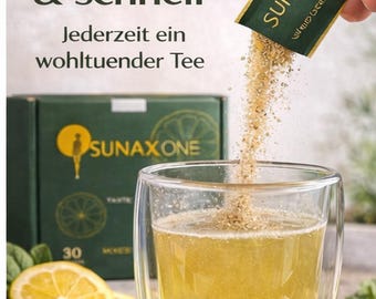 Sunax One Lemon örttepåsar – Snabbblandad örtte – 30 stickförpackningar – Premium citronsmaksatt teblandning