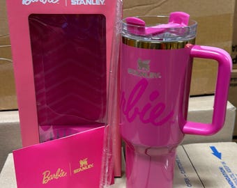 Barbie x Stanley 40oz Pink Travel Mug – Large Insulated Tumbler with Straw & Handle