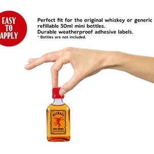 May include: A small, clear glass bottle with a red cap and a label that reads "Michael Happy Birthday." The bottle contains a golden liquid. The text "Easy to Apply" is in a red circle.