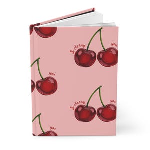 I Cherry You Cherry Journal | Hardcover Notebook, Pink Cherry Pattern