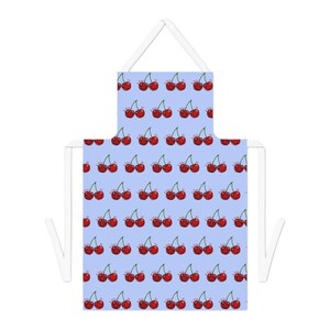 Cherry Pattern Apron | Repeating Cherry Print Kitchen Apron