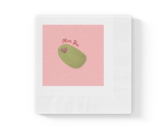 Olive You Avocado Napkins | Cocktail Party Luncheon Napkins