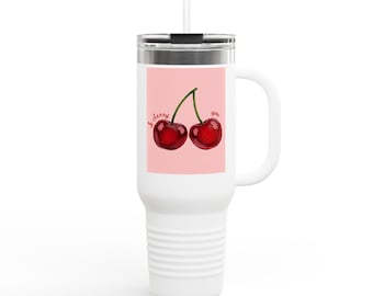 Cherry Illustration Travel Mug | 40oz Insulated Tumbler