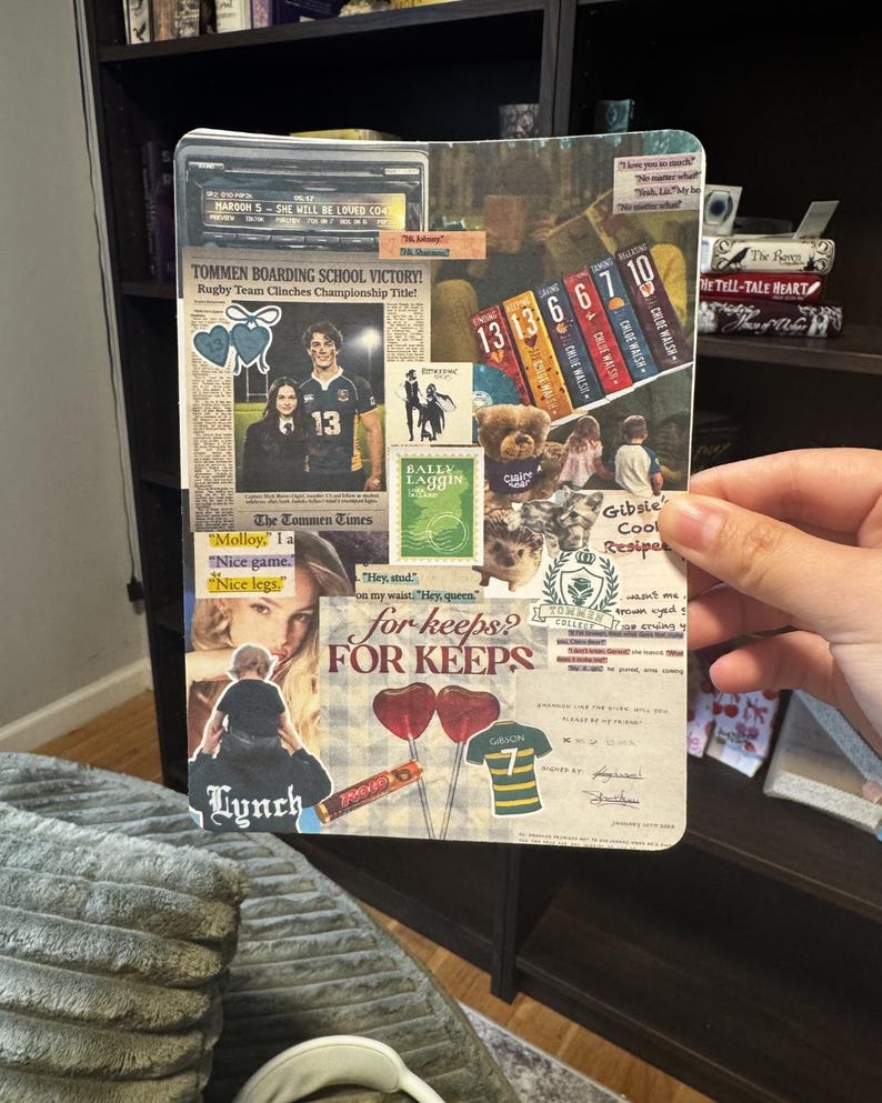 May include: A collage with newspaper clippings, photos, and text. The collage includes the text "TOMMEN BOARDING SCHOOL VICTORY!" and "FOR KEEPS". There are images of a rugby team, books, and a teddy bear.