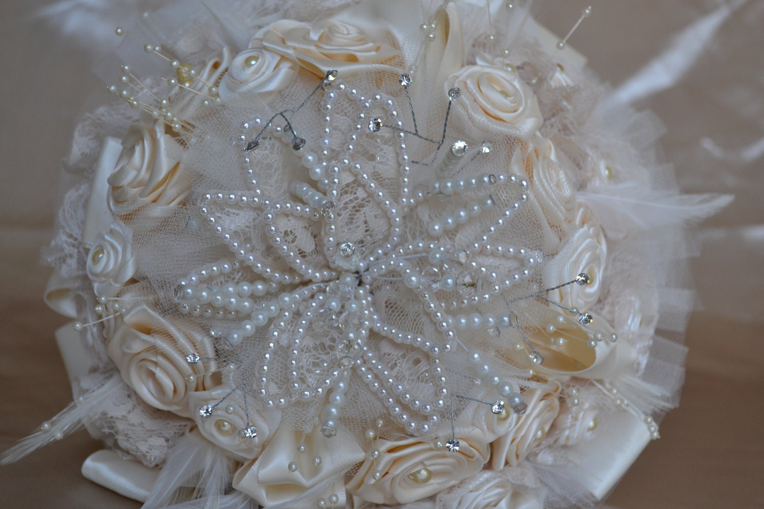 Ivory Satin Wedding Bouquet