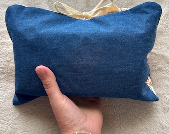 Floral denim diaper and wipes clutch | mini diaper bag | baby shower gift