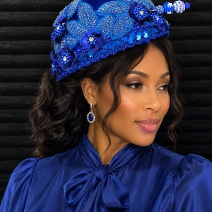 Women Royal Blue Dress Hats
