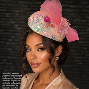 Pink Sequin Fascinator - Etsy