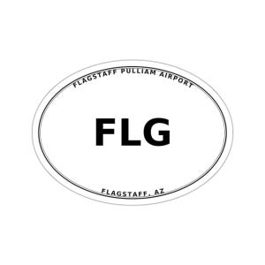 Flagstaff Pulliam Airport (FLG) - Flagstaff, AZ - Airport Code Oval Die-Cut Sticker/Luggage/Automobile Decal