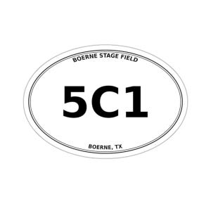 Boerne Stage Field (5C1) - Boerne, TX - Adesivo ovale fustellato con codice aeroportuale/Decalcomania per bagagli/auto