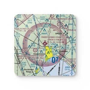 Mapa seccional de la FAA del aeropuerto del condado de Okeechobee (Florida) (OBE/KOBE) Montañas rusas de corcho / Juego de montañas rusas del centro de Florida