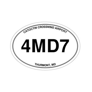 Catoctin Crosswind Airport (4MD7) - Thurmont, MD - Airport Oval Sticker/Luggage/Automobile Decal