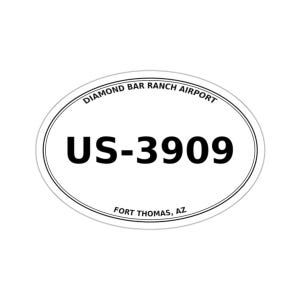 Diamond Bar Ranch Airport (US-3909) - Fort Thomas, AZ - Oval Die-Cut Sticker/Luggage/Automobile Decal