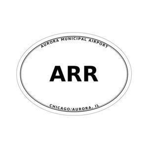 Aurora Municipal Airport (ARR) - Chicago/Aurora Illinois - Airport Code Die-Cut Oval Sticker