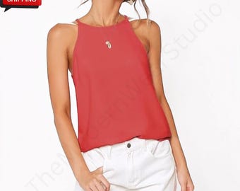Women's Racerback Halter Tank Camisole Top