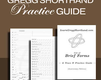 Manual de trazo de formularios breves de taquigrafía Gregg: aprenda a escribir más rápido con práctica guiada.