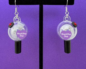 BTS-inspired Mini Illuminating Purple Light Stick Earrings with Replaceable Bulb Army Kpop OT7