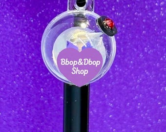 BTS-inspired Mini Illuminating Purple Light Stick Charm Keychain with Replaceable Bulb Army Kpop OT7
