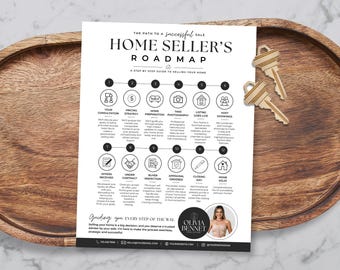 Home Seller Roadmap Canva Template, Real Estate Seller Guide, Home Selling Process Infographic, Agent Marketing Tool, Seller Journey BH1