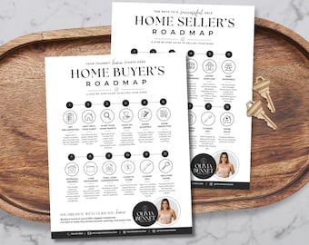Home Buyer & Seller Roadmap Bundle, Fully Editable Canva Template, Real Estate Guide, Client Welcome Packet, Agent Marketing Tool, BH1
