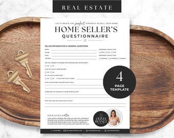 Home Seller Questionnaire Canva Template, Real Estate Seller Consultation Form, Client Intake Form, Agent Marketing Tool, Fully Editable BH1