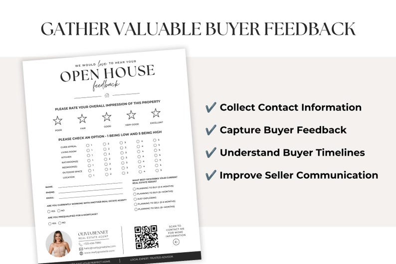 Pacote de Apresentação de Imóveis em Canva | Lista de Presença, Placa de Boas-Vindas com Código QR, Flyer do Imóvel e Formulário de Feedback | Kit de Marketing Imobiliário BH1 imagem 6