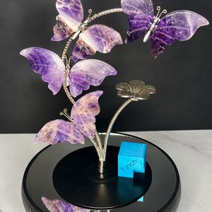 Crystal Butterfly Sphere Holder | Metal Gemstone Ball Display Stand Stand 1