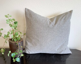 Grey soft textured pillow cover