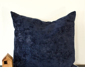 Navy velvet pillow cover