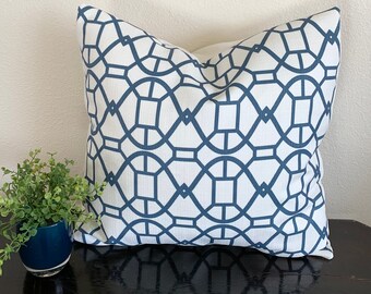 Dark teal geometric design pillow cover