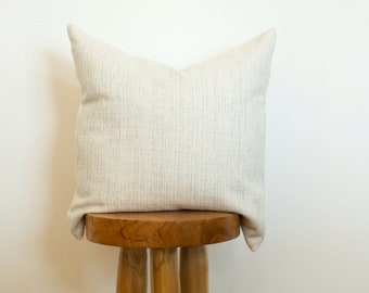 Off white with grey woven pillow cover