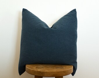 Aegean blue velvety pillow cover
