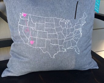 Connecting Cities of those you love pillow cover