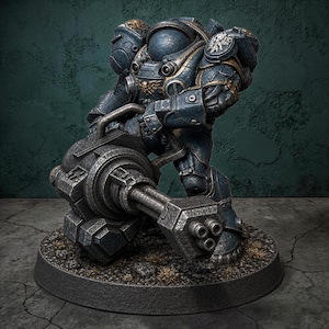 Miniatura de mesa / Marine con armamento pesado / Artillero blindado de ciencia ficción / Varios tamaños y acabados