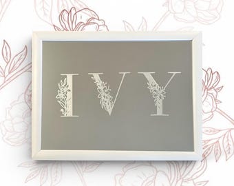 Personalised Etched Name Mirror | Kids Room Decor, Nursery Art