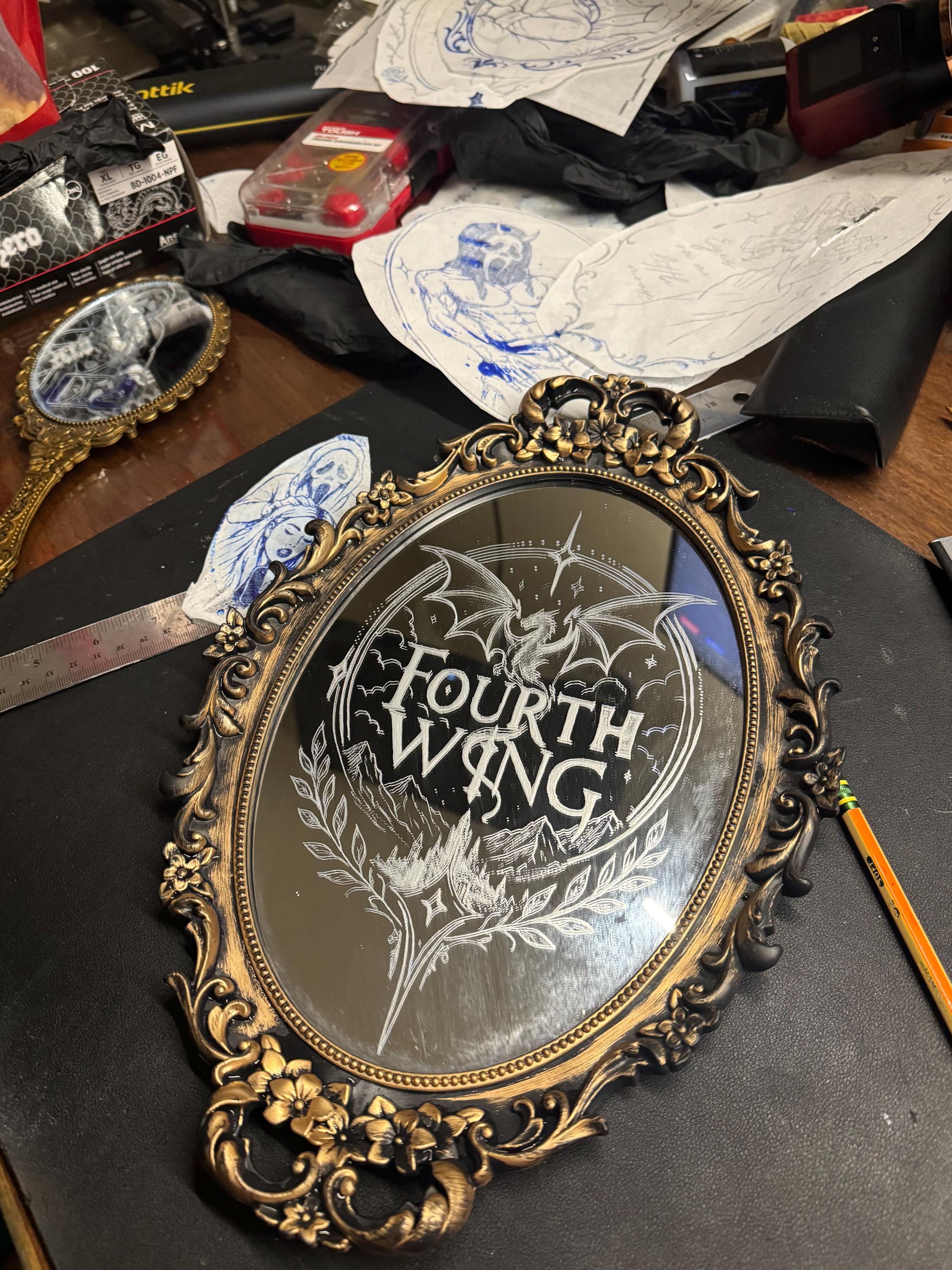 Dragon Etched Mirror - Etsy