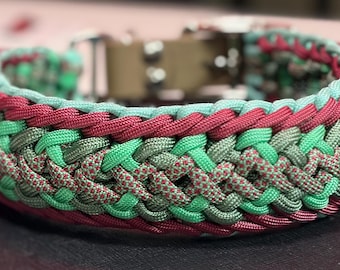 Adjustable Paracord Dog Collar with Biothane Clasp 16”-18”