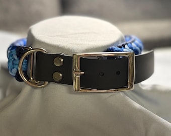 Blue paracord collar