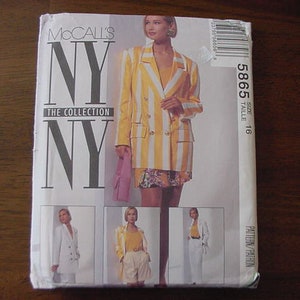 Top Skirt & Pants  Size 14-16-18-20 NEW McCall's 5063 Misses' Lined Jackets