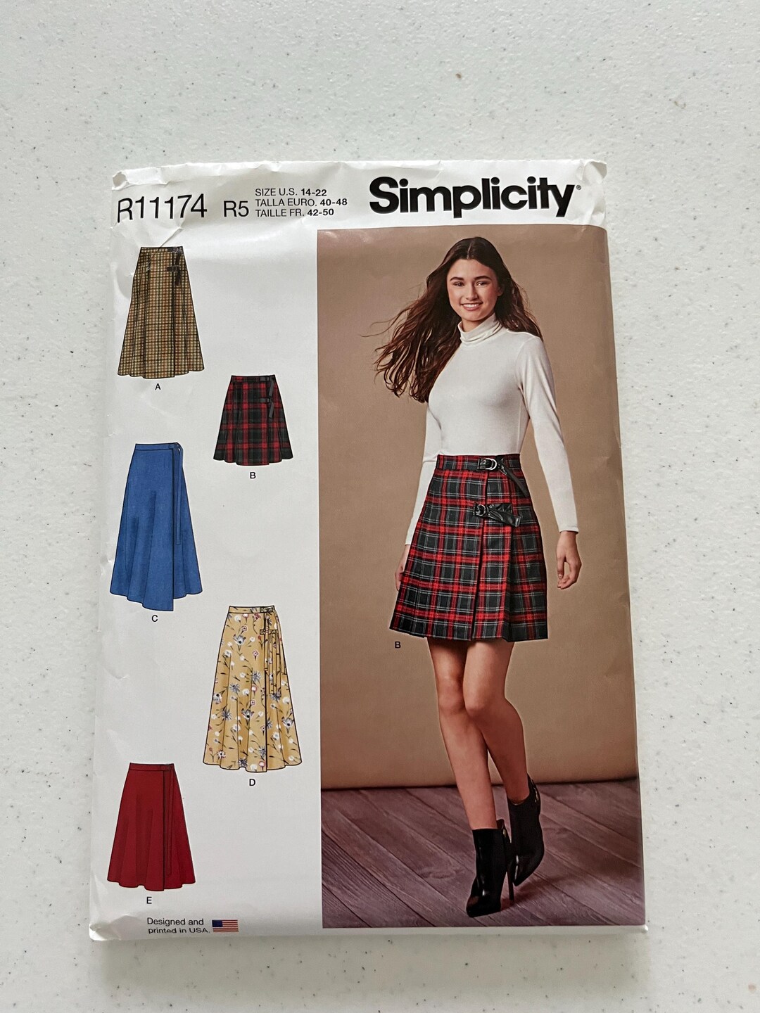 Simplicity Patterns R11174 2021 Simplicity Pattern R11174, Misses Wrap Skirts in 2 Lengths ...