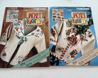 2 1996 Daisy Kingdom Jacket Patches Fabric Panels, Harvest Garden, Home Tweet Home, Appliques, Vintage