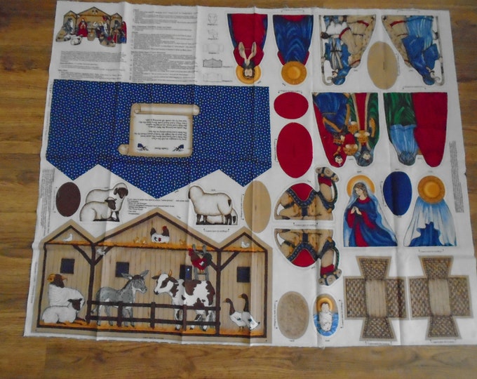 Vintage Nativity Scene Fabric Panel VIP Cranston Fabrics Etsy