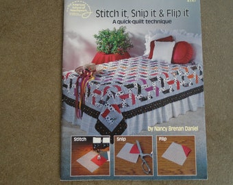 1993 Stitch It, Snip It & Flip It, Quick Quilt Technique, American School Needlework, Nancy Brenan Daniel, Quilting, Sewing