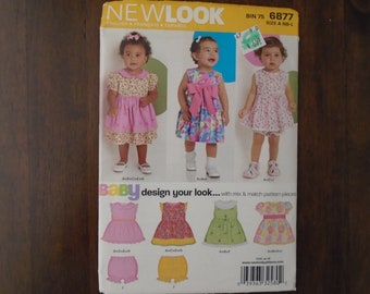 Vintage 2009 New Look Pattern 6877, Baby Dresses, Pantaloons, Panties,  New Born, Small, Medium, Large, Variations, UNCUT