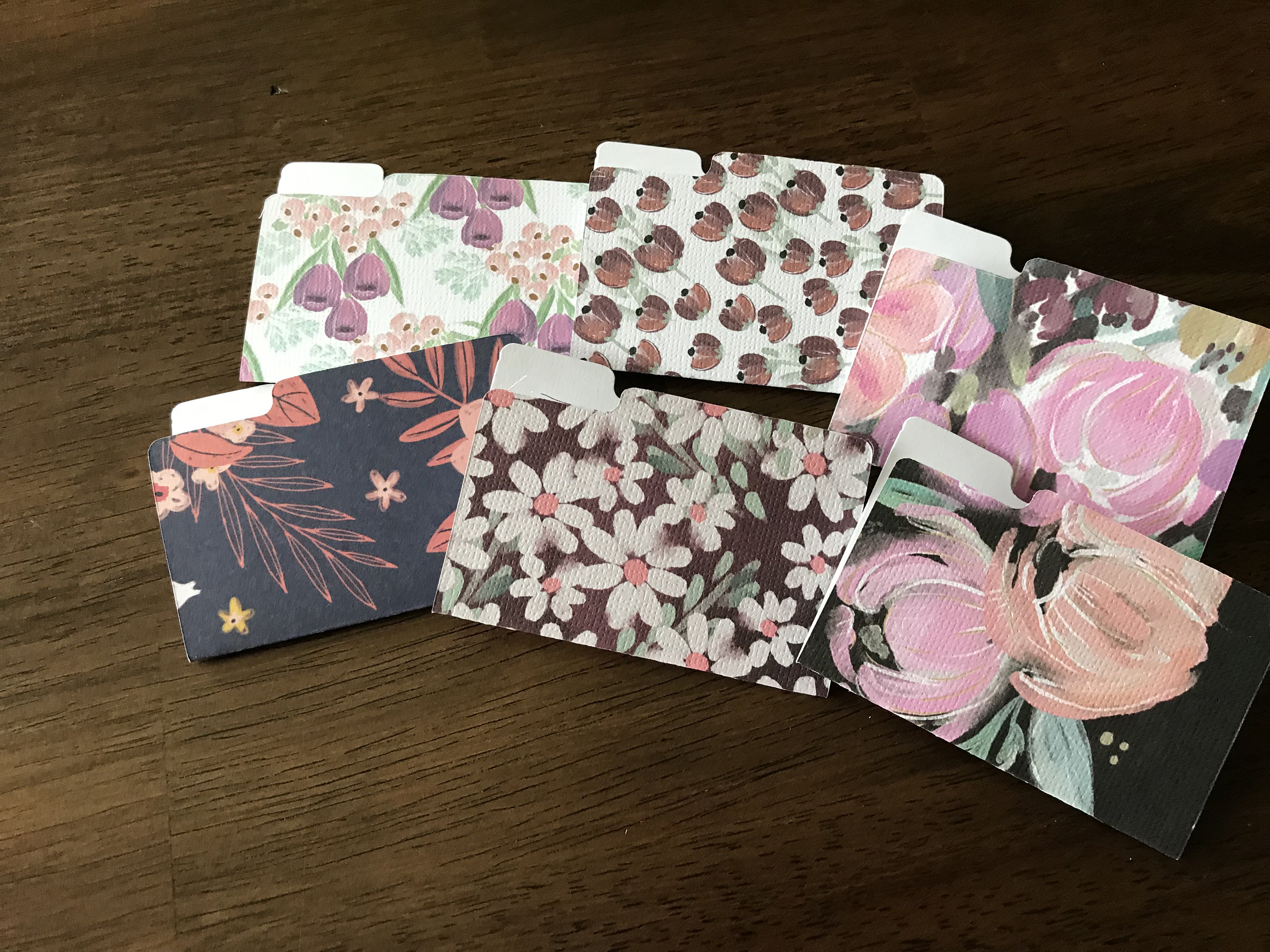 12 Mini File Folders Scrapbook Cardstock Paper Florals Hand Etsy
