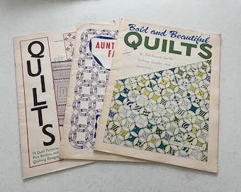 3 Vintage Aunt Martha's Quilt Books, No. 3230, No. 3614, No. 3778, Quilting Books, Designs, Pieced, Appliqued Quilts, Instructions