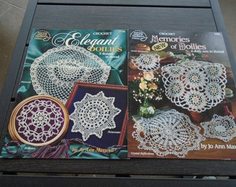 Vintage 1993 Crochet Booklets, Elegant Doilies and Memories of Doilies, American School of Needlework, Designed by Jo Ann Maxwell